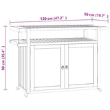 vidaXL Keukentrolley 120x50x90 cm massief teakhout