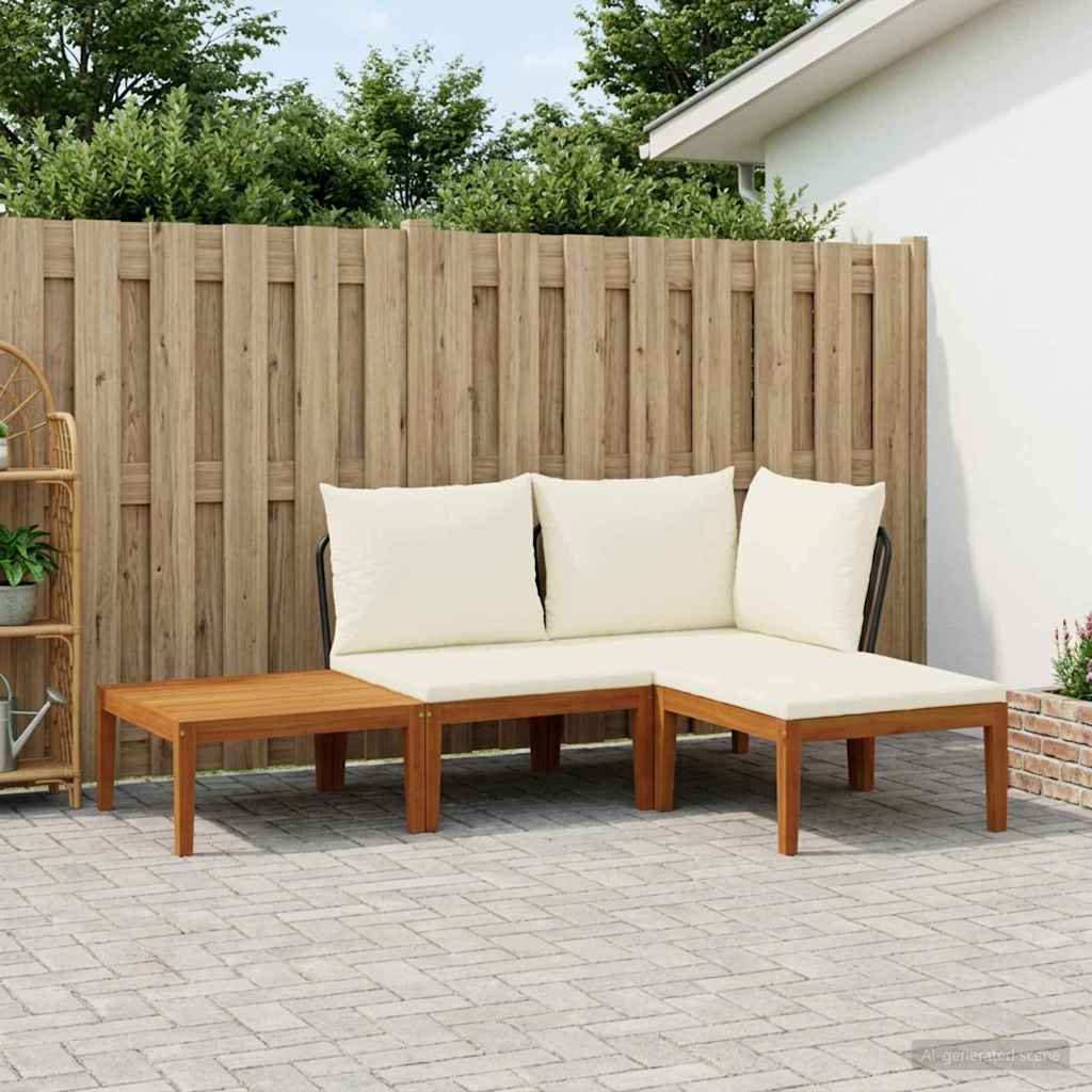vidaXL 6 pcs Massief acaciahout & touw Naturel