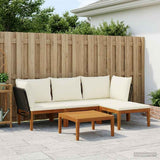 vidaXL 6 pcs Massief acaciahout & touw Naturel