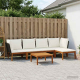 vidaXL 6 pcs Massief acaciahout & touw Naturel