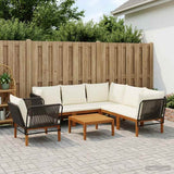 vidaXL 6 pcs Massief acaciahout & touw Naturel