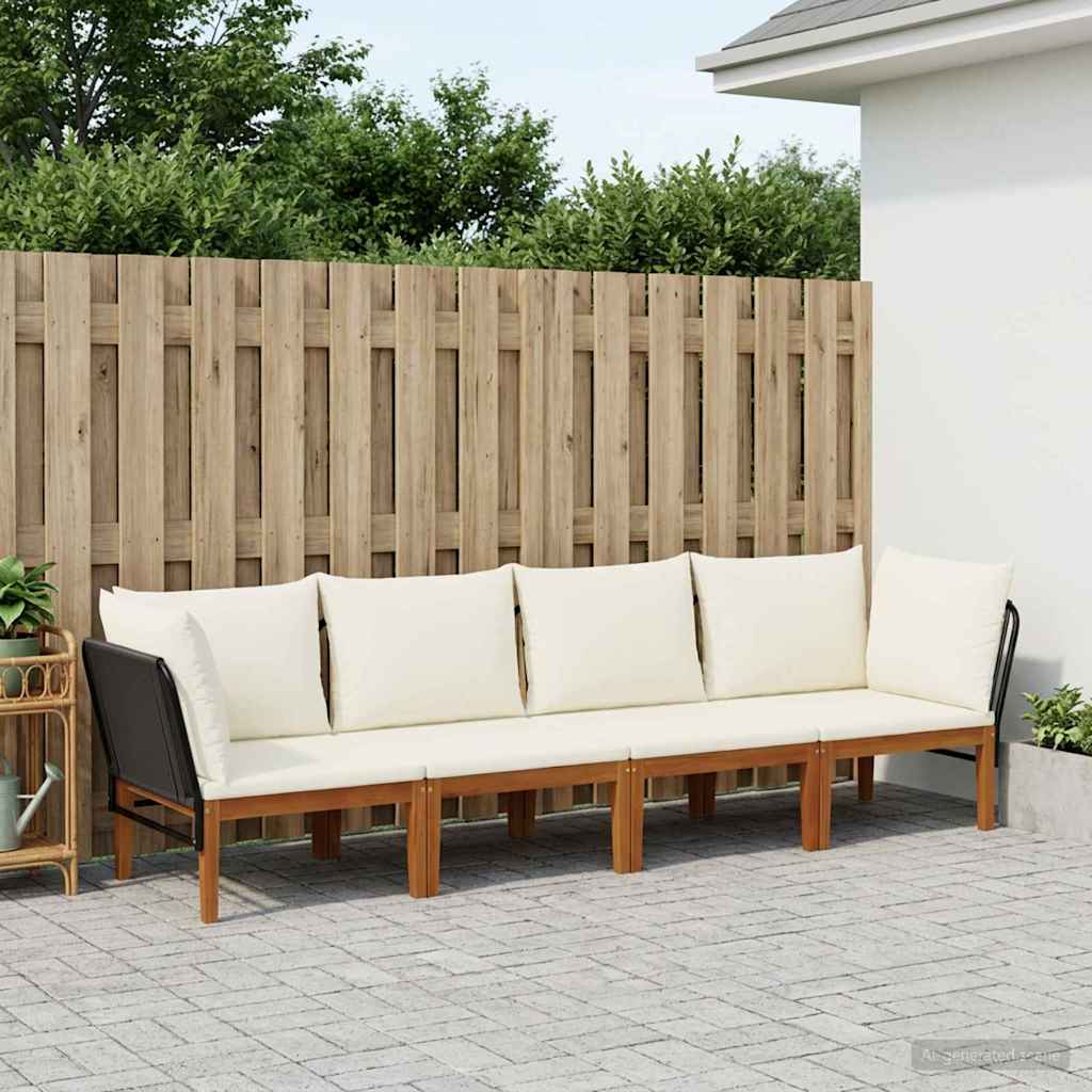 vidaXL 6 pcs Massief acaciahout & touw Naturel