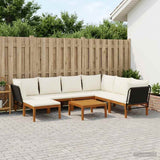 vidaXL 6 pcs Massief acaciahout & touw Naturel