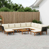 vidaXL 6 pcs Massief acaciahout & touw Naturel