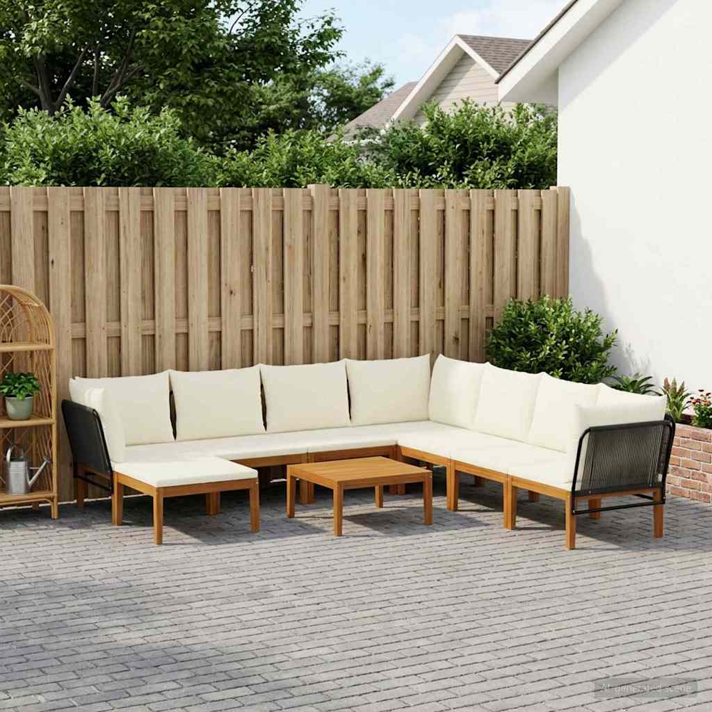 vidaXL 6 pcs Massief acaciahout & touw Naturel