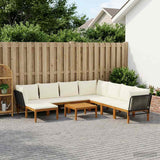 vidaXL 6 pcs Massief acaciahout & touw Naturel