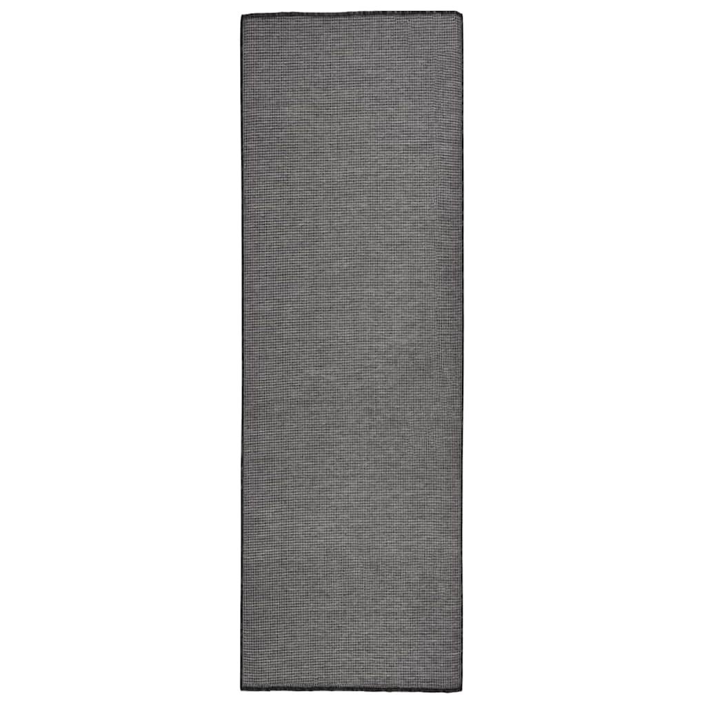 vidaXL Buitenkleed platgeweven 80x250 cm grijs
