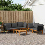 vidaXL 6 pcs Massief acaciahout & touw Naturel