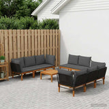 vidaXL 6 pcs Massief acaciahout & touw Naturel