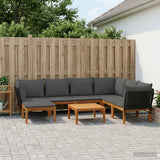 vidaXL 6 pcs Massief acaciahout & touw Naturel