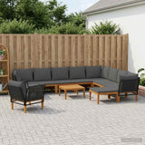 vidaXL 6 pcs Massief acaciahout & touw Naturel
