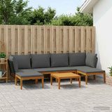 vidaXL 6 pcs Massief acaciahout & touw Naturel