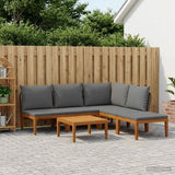 vidaXL 6 pcs Massief acaciahout & touw Naturel