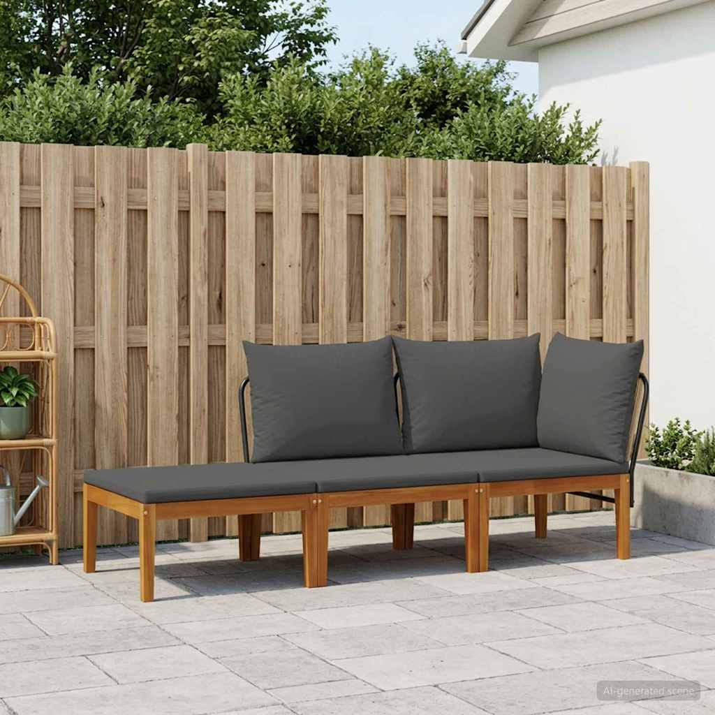 vidaXL 6 pcs Massief acaciahout & touw Naturel