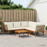 vidaXL 6 pcs Massief acaciahout & touw Naturel