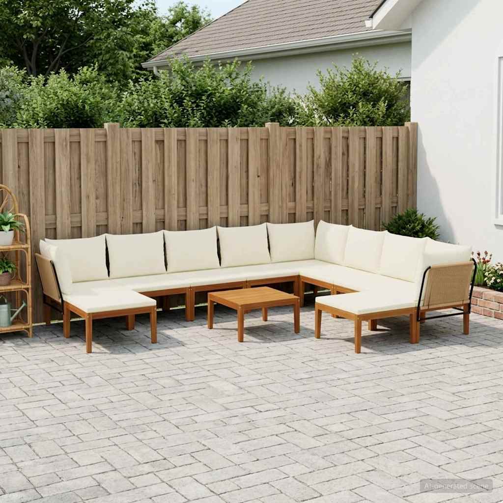 vidaXL 6 pcs Massief acaciahout & touw Naturel