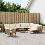 vidaXL 6 pcs Massief acaciahout & touw Naturel