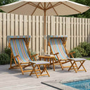 vidaXL Ligstoel 4 pcs 3 Positie massief eucalyptushout Meerkleurig