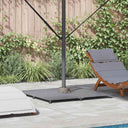 vidaXL Parasol Base Dark Grey Wood Look 100 x 100 x 4 cm Steel