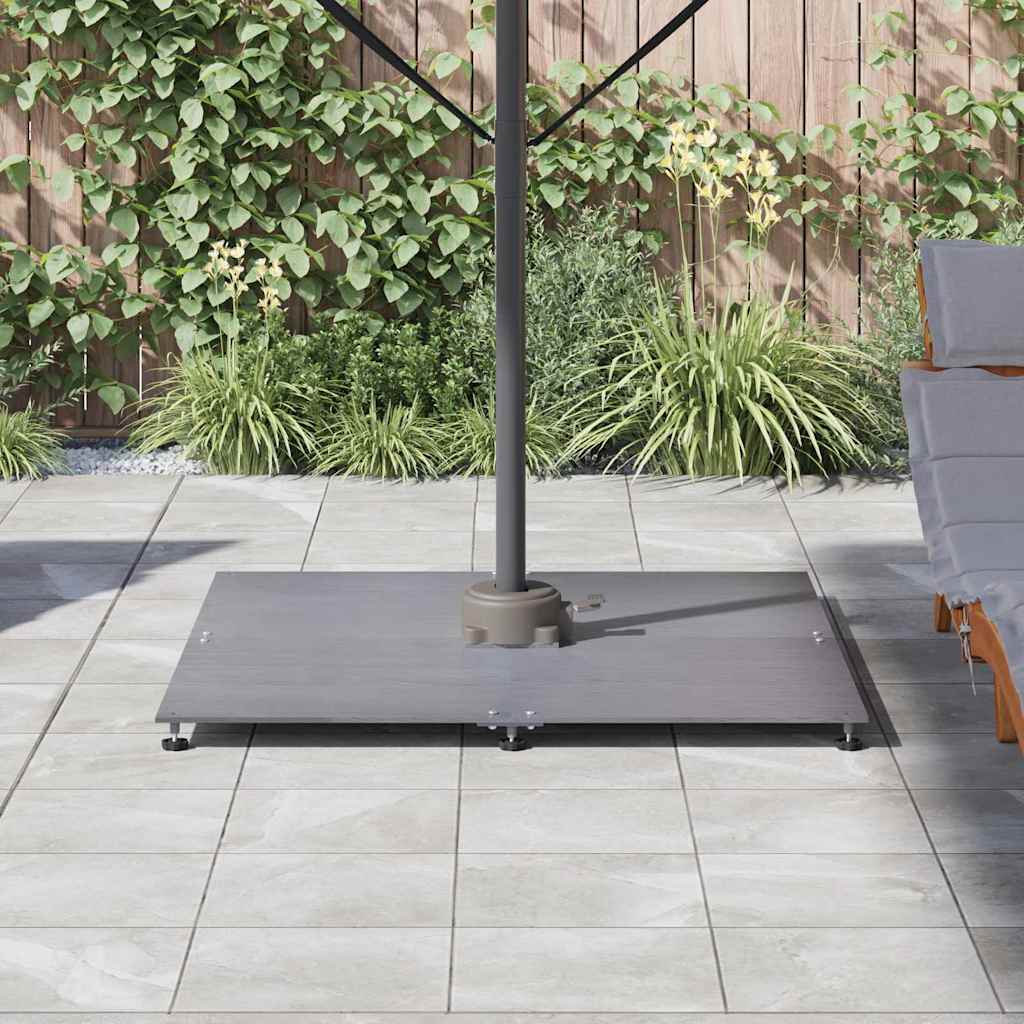 vidaXL Parasol Base Dark Grey Wood Look 100 x 100 x 4 cm Steel
