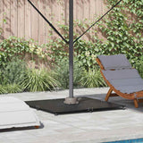 vidaXL Parasol Base Dark Grey Wood Look 100 x 100 x 4 cm Steel