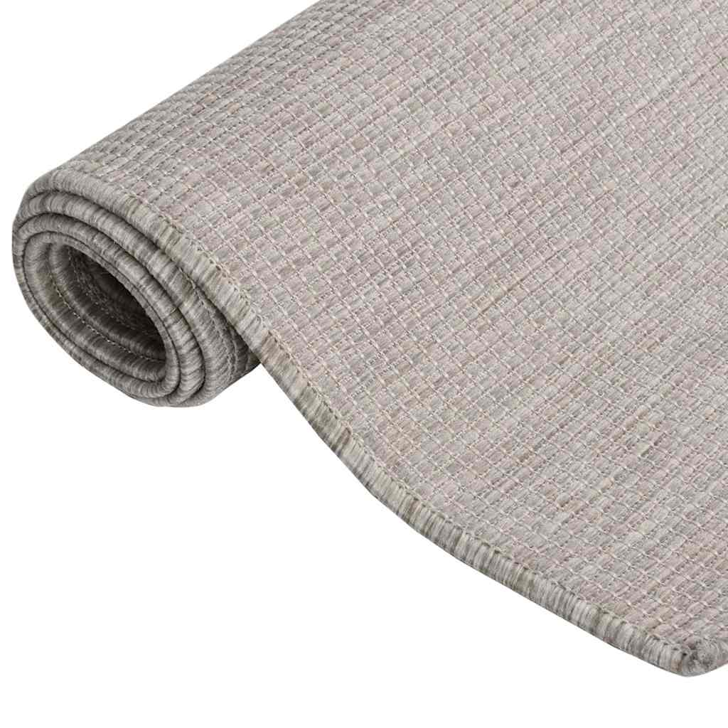 vidaXL Buitenkleed platgeweven 80x250 cm grijs