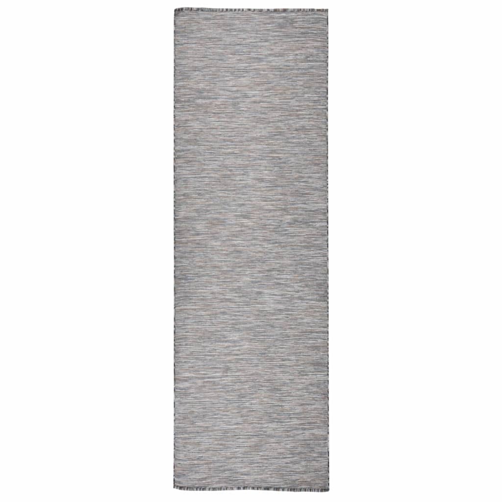 vidaXL Buitenkleed platgeweven 80x250 cm grijs