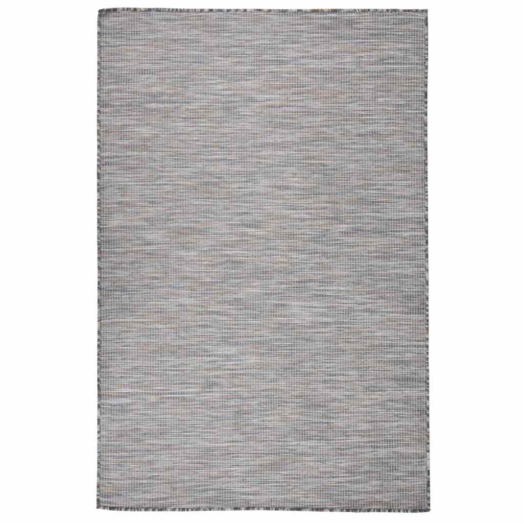 vidaXL Buitenkleed platgeweven 80x250 cm grijs