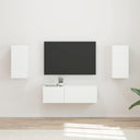 vidaXL Tv Wandkast Set Wandgemonteerd 4 pcs Wit Bewerkt hout