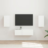 vidaXL Tv Wandkast Set Wandgemonteerd 4 pcs Wit Bewerkt hout