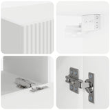 vidaXL Tv Wandkast Set Wandgemonteerd 4 pcs Wit Bewerkt hout