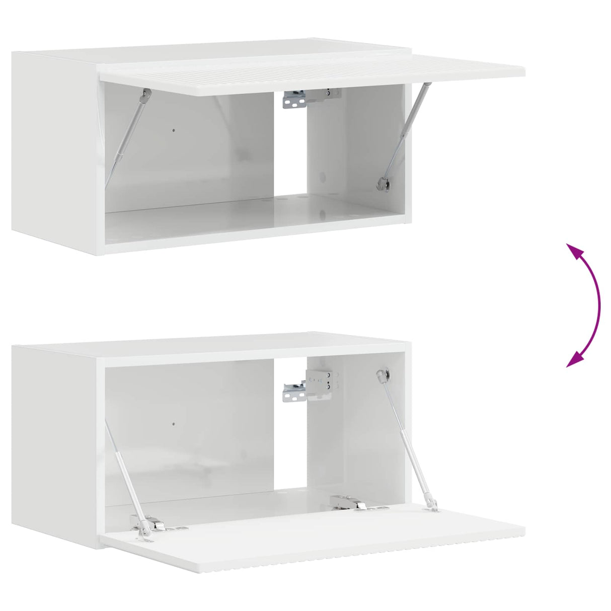 vidaXL Tv Wandkast Set Wandgemonteerd 4 pcs Wit Bewerkt hout