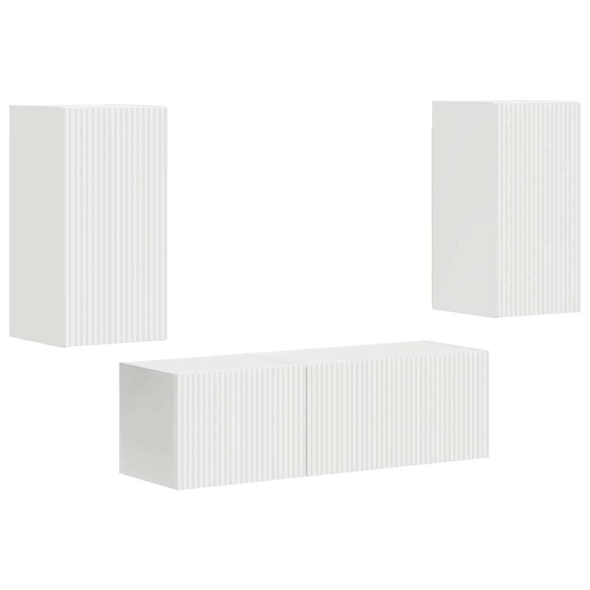 vidaXL Tv Wandkast Set Wandgemonteerd 4 pcs Wit Bewerkt hout