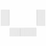 vidaXL Tv Wandkast Set Wandgemonteerd 4 pcs Wit Bewerkt hout