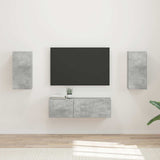 vidaXL Tv Wandkast Set Wandgemonteerd 4 pcs Wit Bewerkt hout