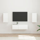 vidaXL Tv Wandkast Set Wandgemonteerd 4 pcs Wit Bewerkt hout