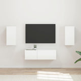 vidaXL Tv Wandkast Set Wandgemonteerd 4 pcs Wit Bewerkt hout