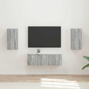 vidaXL Tv Wandkast Set Wandgemonteerd 4 pcs Wit Bewerkt hout