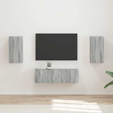 vidaXL Tv Wandkast Set Wandgemonteerd 4 pcs Wit Bewerkt hout