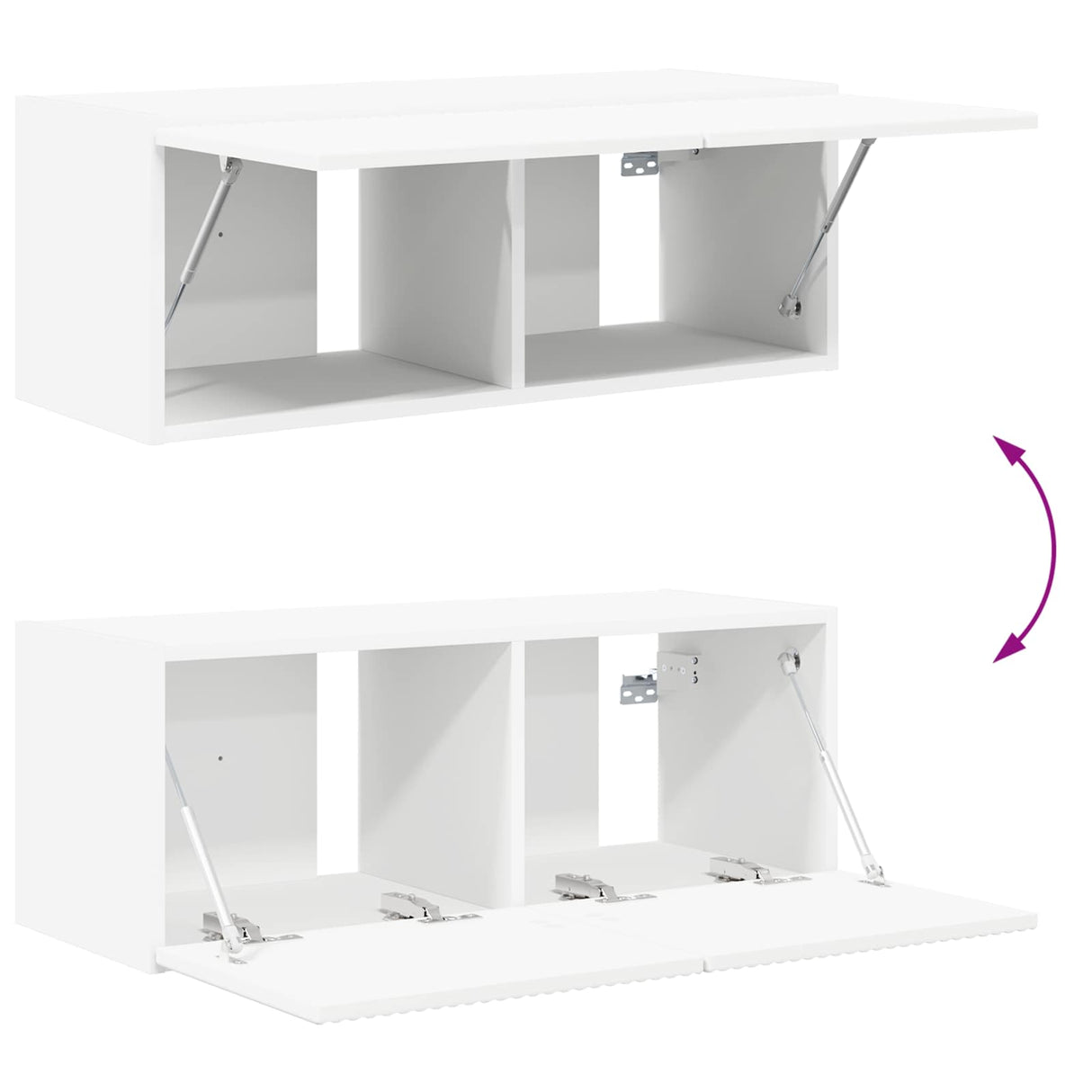 vidaXL TV Wall Cabinet Set Wall Mounted 4 pcs White Engineered Wood