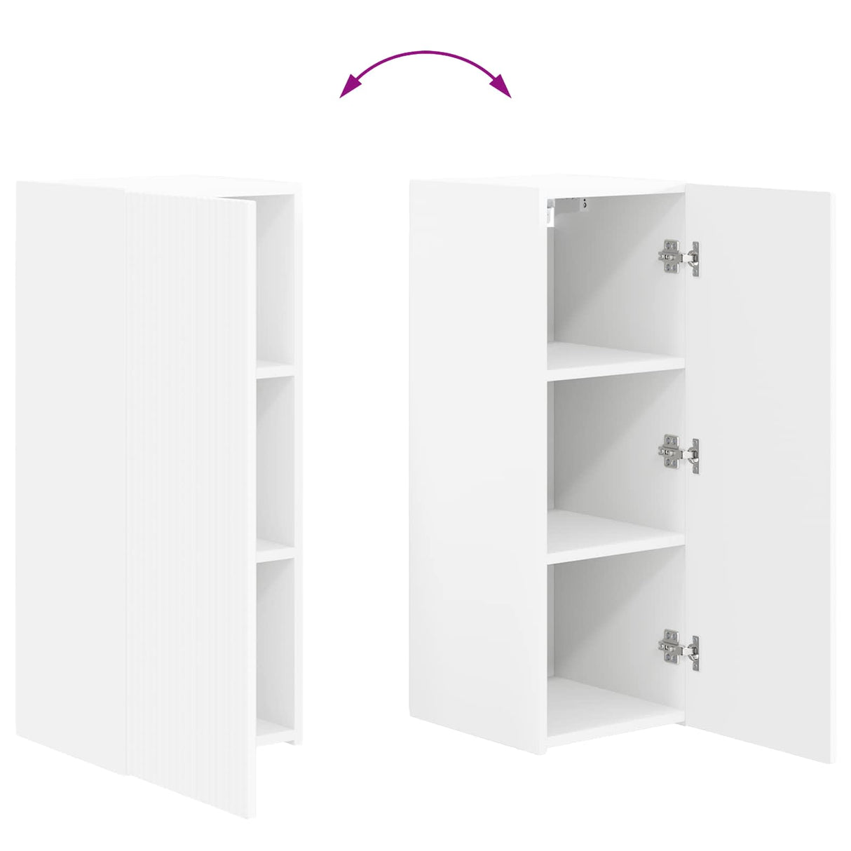 vidaXL TV Wall Cabinet Set Wall Mounted 4 pcs White Engineered Wood