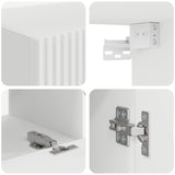vidaXL TV Wall Cabinet Set Wall Mounted 4 pcs White Engineered Wood