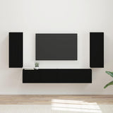 vidaXL TV Wall Cabinet Set Wall Mounted 4 pcs White Engineered Wood
