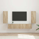 vidaXL TV Wall Cabinet Set Wall Mounted 4 pcs White Engineered Wood