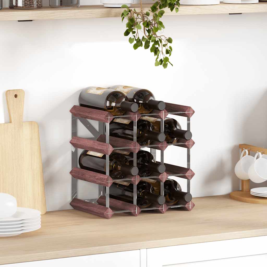 vidaXL Wine Rack for 12 Bottles Solid Pine Wood