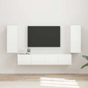 vidaXL TV Wall Cabinet Set Wall Mounted 4 pcs White Engineered Wood