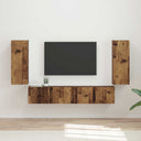 vidaXL TV Wall Cabinet Set Wall Mounted 4 pcs White Engineered Wood
