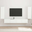 vidaXL Tv Wandkast Set Wandgemonteerd 4 pcs Wit Bewerkt hout