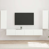 vidaXL Tv Wandkast Set Wandgemonteerd 4 pcs Wit Bewerkt hout