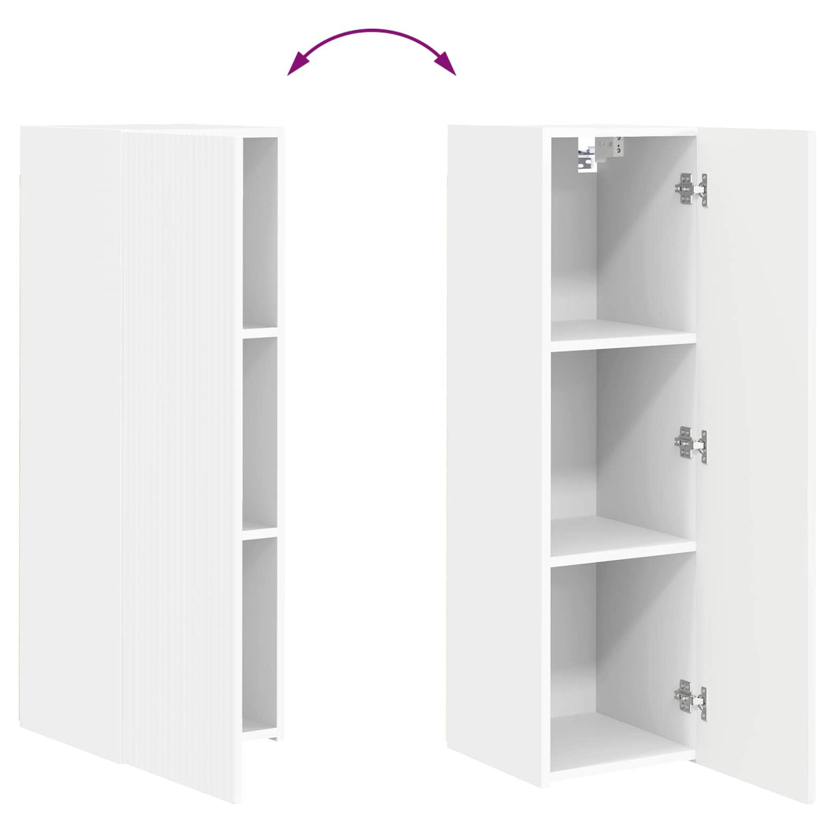 vidaXL Tv Wandkast Set Wandgemonteerd 4 pcs Wit Bewerkt hout